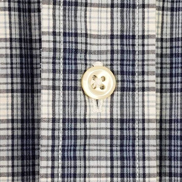 Polo Ralph Lauren Oxford Shirt Men's XL Blue Plaid SS Button Down Bartlett - Picture 8 of 11